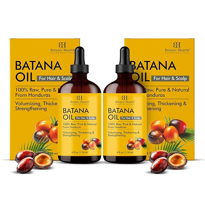 Botanic Hearth Weightless Dr Sebi Batana Oil For Hair And Scalp (Glass Bottle 4 Fl Oz, Set Of 2) | 100% Unrefined Oils From Honduras, Lightweight Hair Oil For Strengthening & Volumizing - Hair Tonic