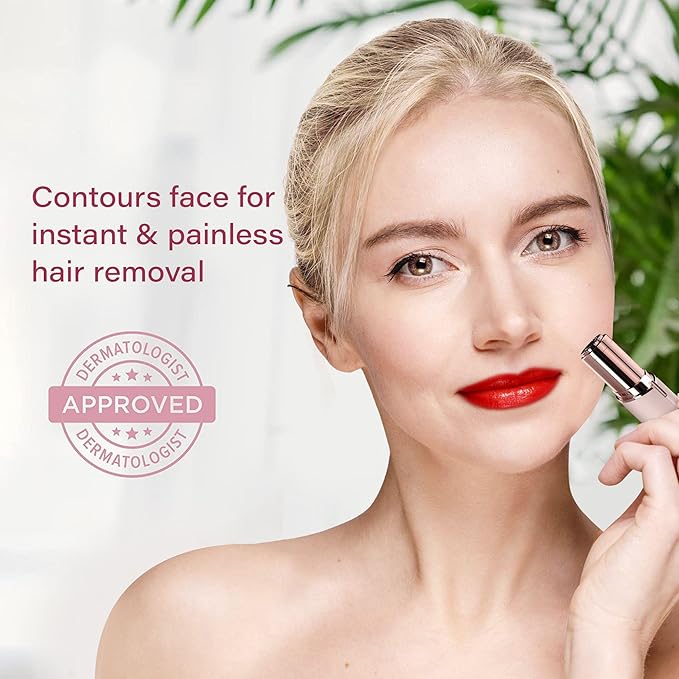 Facial Hair Removal for Women | Electric Razor Device Small Mustache Dermaplaning Remover Tools Tweezers Epilator Trimmer Face Dermaplane Shavers Beauty Gadgets Set Accessories by VISOFO (Agate)