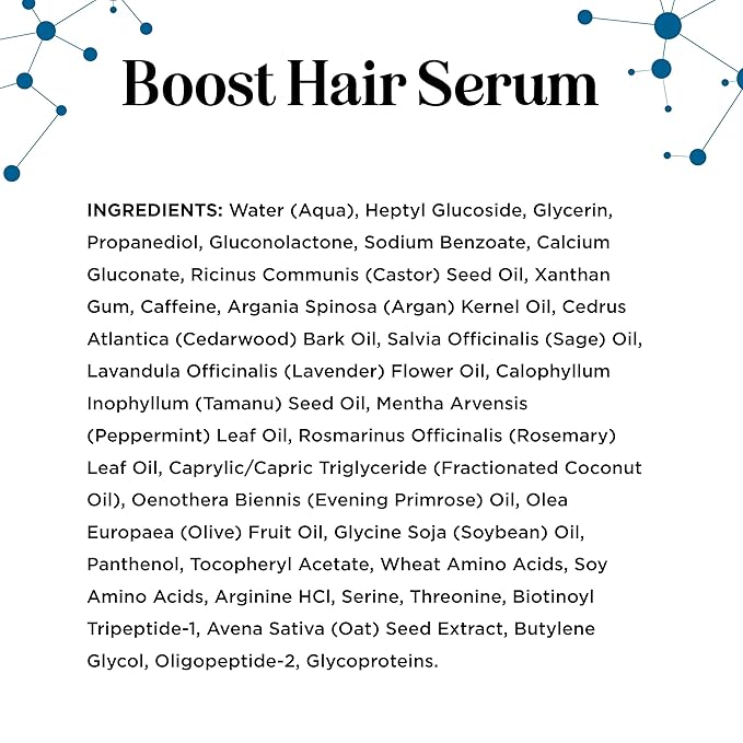 Volumizing Biotin Hair Serum for Men & Women - Caffeine Serum for Hair and Scalp Care with Peppermint Black Castor & Rosemary Oil for Enhanced Volume Shine & Hydration - Vegan & Cruelty Free (2 Fl Oz)