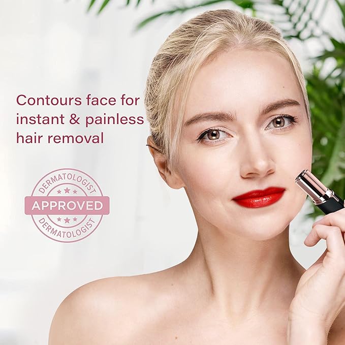 Facial Hair Removal for Women | Electric Razor Device Small Mustache Dermaplaning Remover Tools Tweezers Epilator Trimmer Face Dermaplane Shavers Beauty Gadgets Set Accessories by VISOFO (Onyx)