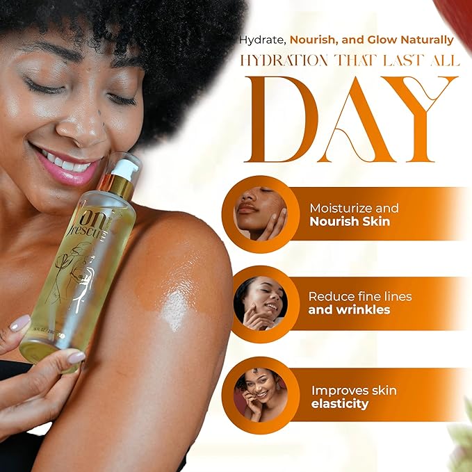 After Shower Body Oil for women | Daily Skin Moisturizer with Apricot, Jojoba, Avocado & Vitamin E Oil | Hydrating & Nourishing for all Skin types | Anti-Aging | 8oz | Peach