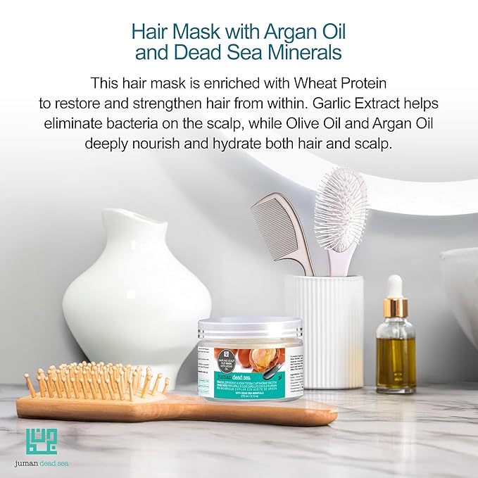 Juman Dead Sea Deep Conditioning Hair Mask | Enriched with Essential Oils, Rosemary Extract & Cocoa Butter | Nourishes and Restore Hairs | Moisturizing Hair Conditioner