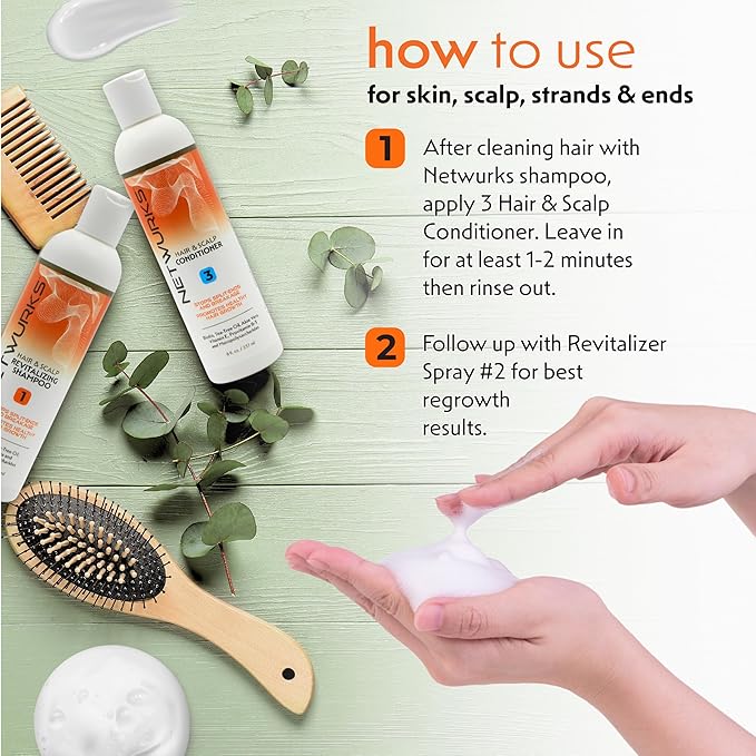 Regrowth Hair & Scalp Conditioner with Biotin, Aloe Vera, Tea Tree Oil & Mucopolysaccharides (natural polysaccharide) to Provide Shine & Volume, Detangler, 8 oz