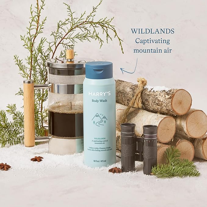 Harry's Body Wash Shower Gel for Men - Wildlands Scent - (3 Pack) 16 fl oz - Sensitive Skin Body Wash - No Parabens, Sulfates, or Dyes