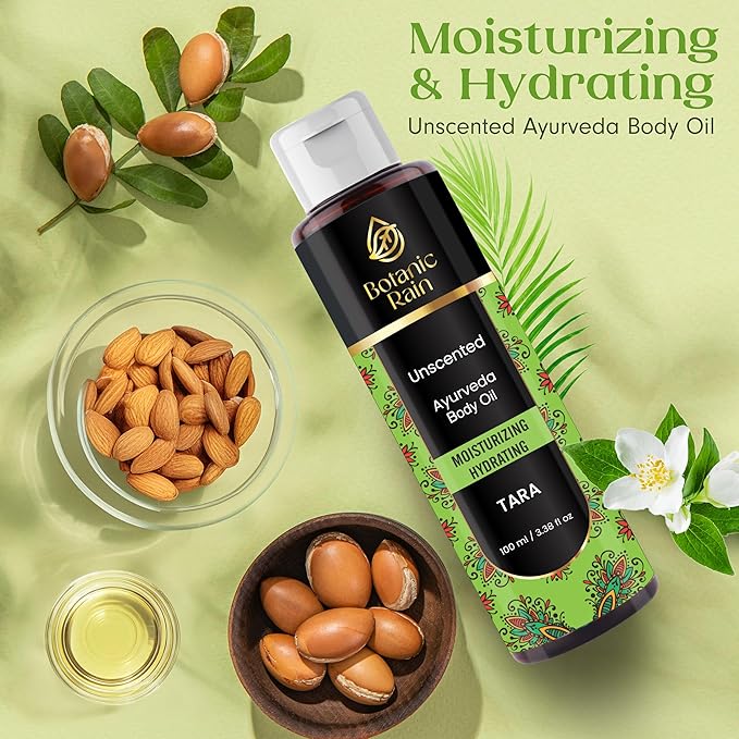 Ayurveda Unscented Body Oil, Natural, Moisturizing & Hydrating Organic Fragrance Free Body Oil For Women And Men, Ayurveda Products For Crepey Skin (Pack of 2)