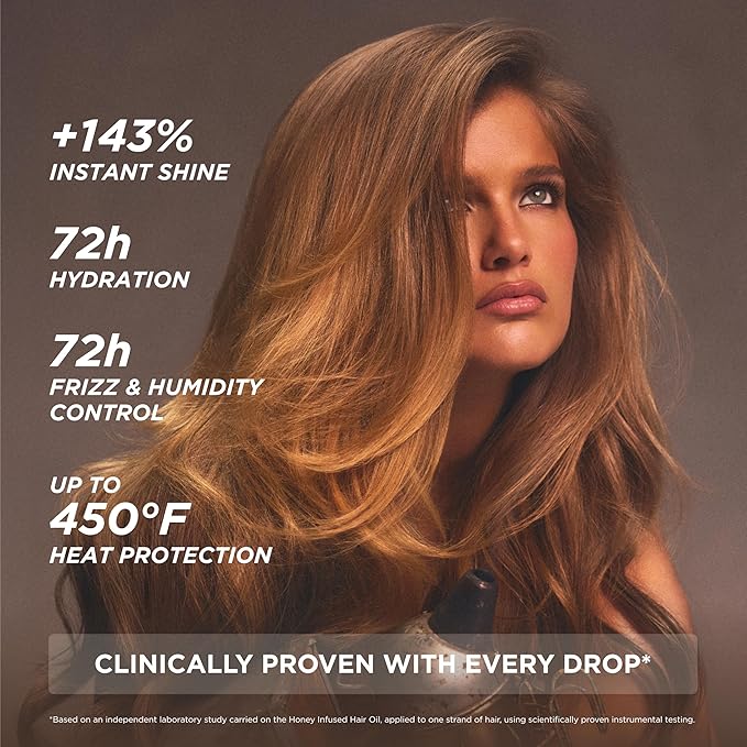 Gisou Honey Infused Hair Oil, Award-Winning Hydration, Frizz Control & Shine Treatment, Mirsalehi Honey & Botanical Oils, Heat Protection up to 450°F, All Hair Types (50ml)