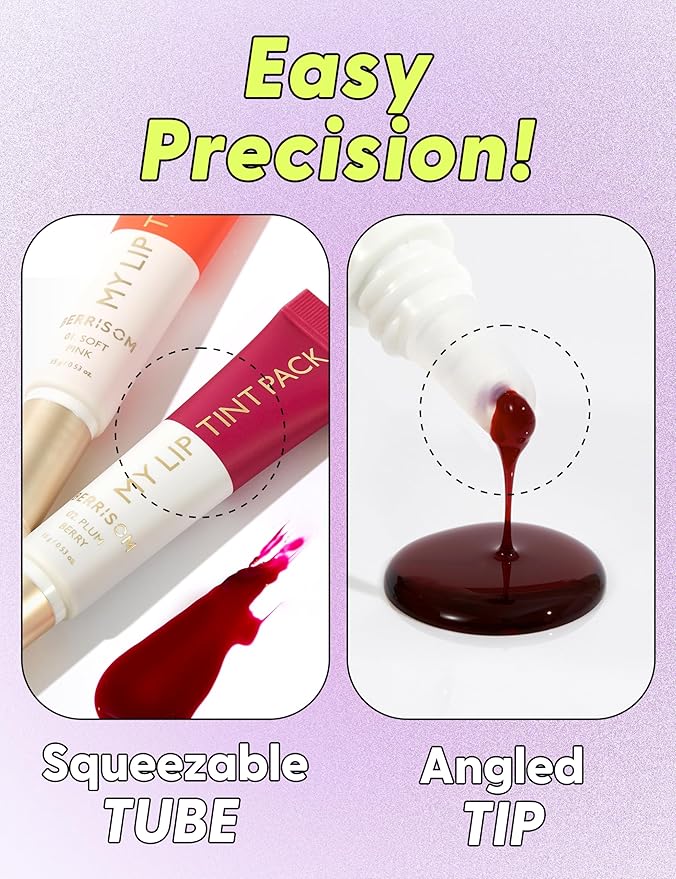 LIP My Tint Pack - Korean Lip Stain Peel Off Pack | Kiss-Proof Korean Lip Tint Long Lasting Lip Stain Marker | Waterproof Lip Stain Peel Off Lipstick (01. Soft Pink, 0.50 Fl Oz)