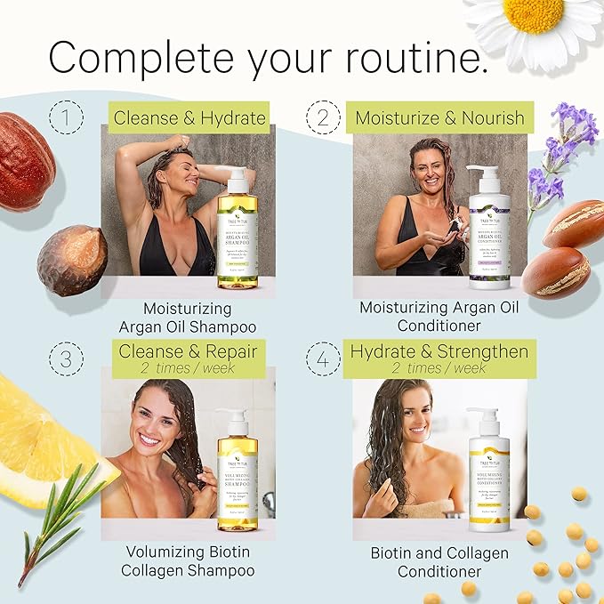 Tree to Tub Fragrance Free Shampoo for Dry & Sensitive Scalp - Gentle Unscented Hydrating Hair Shampoo for Women & Men, Moisturizing Sulfate Free Shampoo w/Organic Argan Oil, All Natural Soapberry