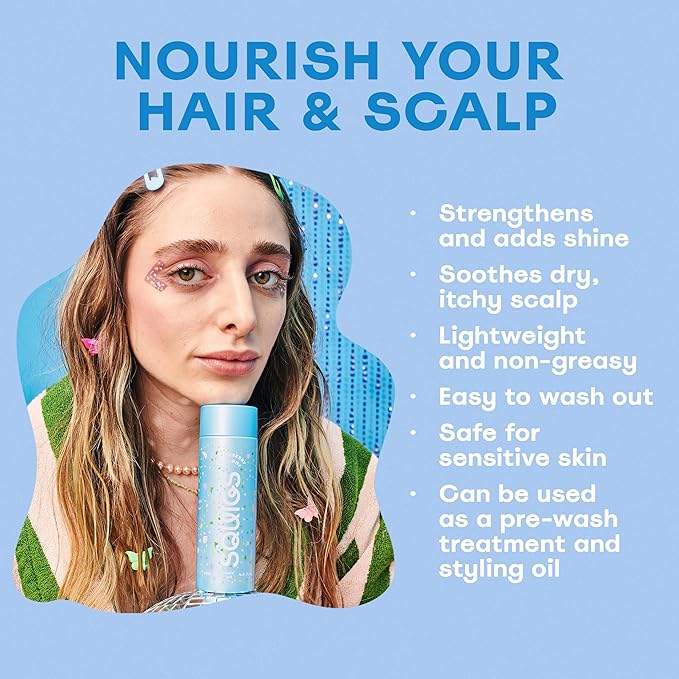 Squigs Hair Growth Oil for Dry & Damaged Hair – with Amla, Castor & Coconut Oil Blend for Frizz Control, Hydration & Scalp Treatment – Pre-Wash & Styling Treatment – 130ml