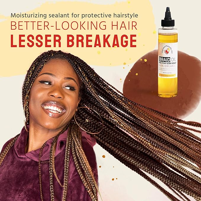 Glammed Naturally Scalp Oil for Dry Itchy Scalp - Includes Castor Oil for Hair, Dandruff, Locs, Tension Relief Hair Oil Applicator for Scalp Care 4 oz