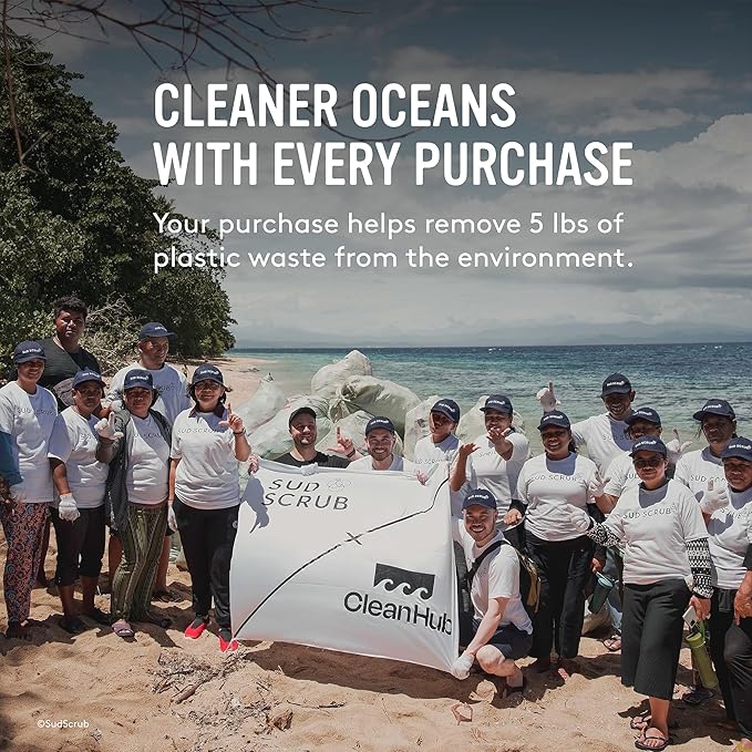 Sud Scrub® Antimicrobial Silicone Body Scrubber, Exfoliating Body Scrubber for Sensitive Skin, Eco Friendly Shower Scrubber for Body, Silicone Body Brush for Showering, Blue