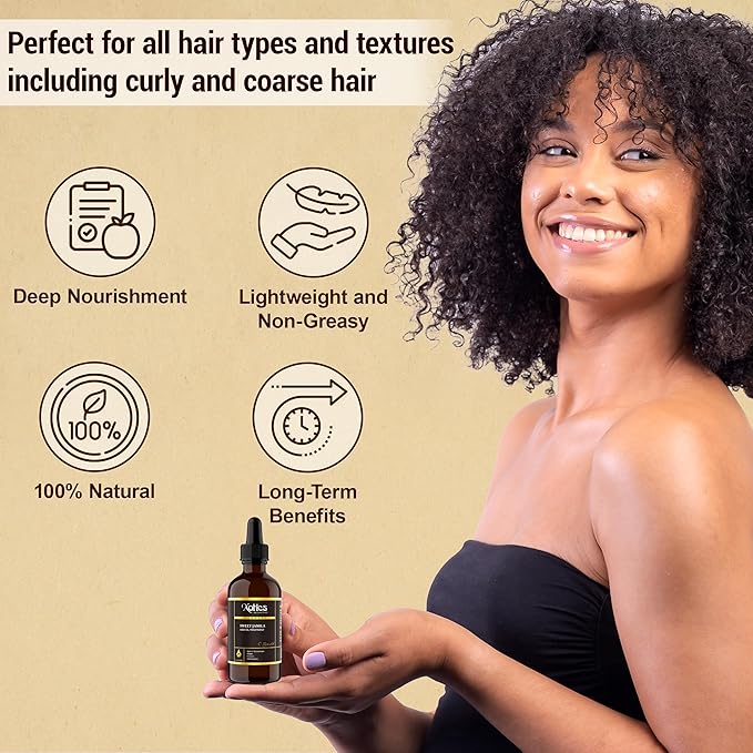 Xotics Sweet Jamila Hair Oil - Natural Hair Growth Oil with Hempseed, Argan, Olive & Coconut Oil for Curly Frizzy Hair & Dry Hair - Organic Hair Oil for Black women (4oz)